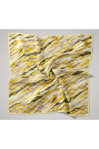 Soft Cotton Scarf Butter Yellow Patterned 90x90