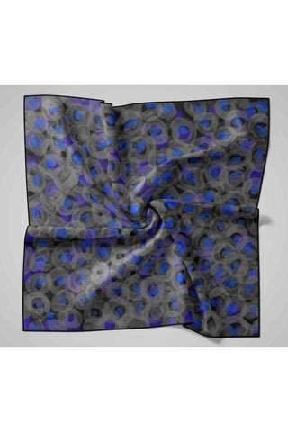 İnce Pamuk Soft Eşarp Siyah-Füme-Gri-Saks Desenli Kaymaz Dokulu Nefes Alan 90X90 - Soft Eşarp - | Silk Home