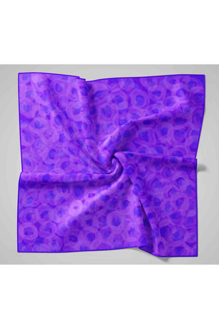 İnce Pamuk Soft Eşarp Mor-Eflatun Leylak Desenli Nefes Alan Tok Duruşlu 90X90