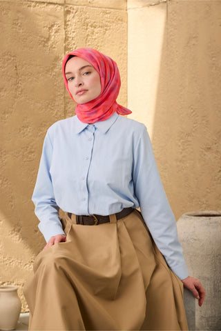 İnce Pamuk Soft Eşarp Nar Çiçeği-Eflatun Pembe Desenli Nefes Alan Tok Duruşlu
                90X90