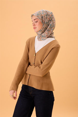 Thin Cotton Soft Scarf, Mink-Patina Green Pattern, Non-Slip Texture, Firm Stitch
 90x90