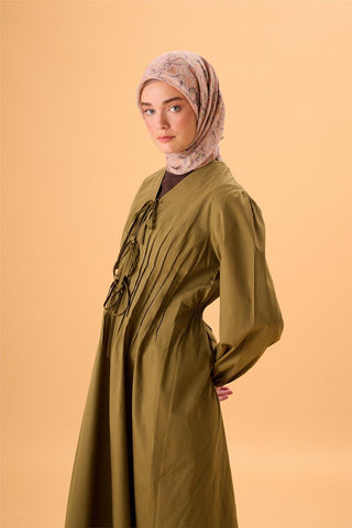 Thin Cotton Soft Scarf, Powder Pink-Green Patterned, Non-Slip Textured, Firm Structure, 90x90 cm