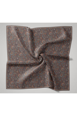 İnce Pamuk Soft Eşarp Mor-Gök Mavi Desenli Tok Duruşlu 90X90 - Soft Eşarp - | Silk Home