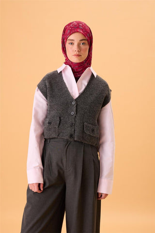 İnce Pamuk Soft Eşarp Fuşya-Çilek Kırmızısı Desenli Tok Duruşlu 90X90 - Soft Eşarp - | Silk Home