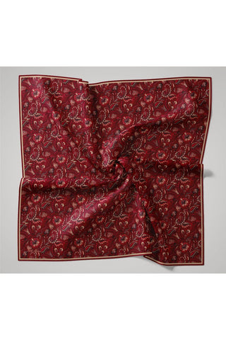 İnce Pamuk Soft Eşarp Koyu Kırmızı-Siyah Desenli Tok Duruşlu 90X90 - Soft Eşarp - | Silk Home