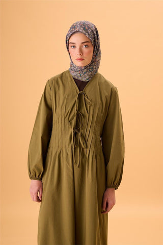 İnce Pamuk Soft Eşarp Çimen Yeşili Patina Turuncu Gri Desenli Kaymaz Dokulu Tok Duruşlu 90X90 - Soft Eşarp - | Silk Home