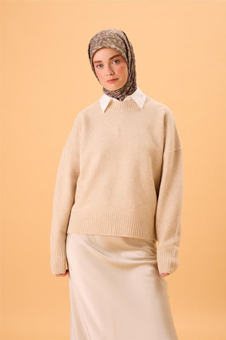 İnce Pamuk Soft Eşarp Kahverengi Yeşil Krem Vizon Desenli Kaymaz Dokulu Tok Duruşlu 90X90 - Soft Eşarp - | Silk Home
