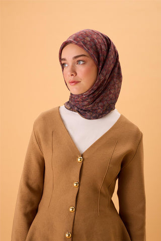 İnce Pamuk Soft Eşarp Koyu Vizon Bordo Yağ Yeşili Sütlü Kahve Desenli Kaymaz
                Dokulu Tok Duruşlu 90X90