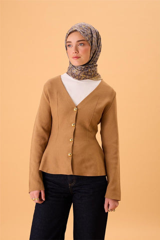 İnce Pamuk Soft Eşarp Hardal Koyu Vizon Gri Sarı Desenli Kaymaz Dokulu Tok Duruşlu 90X90 - Soft Eşarp - | Silk Home