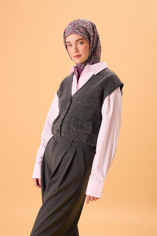İnce Pamuk Soft Eşarp Violet Koyu Vizon Krem Pembe Desenli Kaymaz Dokulu Tok Duruşlu 90X90 - Soft Eşarp - | Silk Home