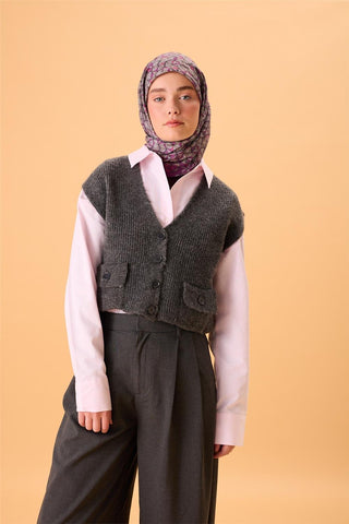 İnce Pamuk Soft Eşarp Violet Koyu Vizon Krem Pembe Desenli Kaymaz Dokulu Tok
                Duruşlu 90X90