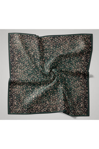 İnce Pamuk Soft Eşarp Antrasit Patina Yeşili Krem Sütlü Kahve Desenli Kaymaz Dokulu Tok Duruşlu 90X90 - Soft Eşarp - | Silk Home