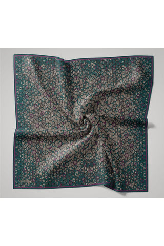 İnce Pamuk Soft Eşarp Turkuaz Violet Gri Krem Desenli Kaymaz Dokulu Tok Duruşlu 90X90 - Soft Eşarp - | Silk Home