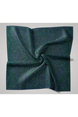 İnce Pamuk Soft Eşarp Zümrüt Morcivert Turkuaz Desenli Kaymaz Dokulu Tok Duruşlu 90X90 - Soft Eşarp - | Silk Home