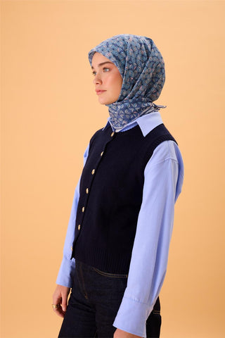 İnce Pamuk Soft Eşarp Pastel Mor Pudra Pembe Desenli Kaymaz Dokulu Tok Duruşlu
                90X90