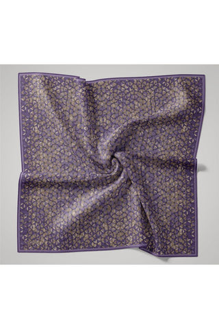 İnce Pamuk Soft Eşarp Mor-Vizon Geometrik Desenli Nefes Alan 90X90 - Soft Eşarp - | Silk Home