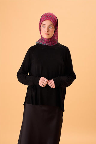 İnce Pamuk Soft Eşarp Fuşya-Koyu Vizon-Yeşil-Zümrüt-Gül Kurusu Desenli Nefes Alan Kaymaz Dokulu 90X90 - Soft Eşarp - | Silk Home