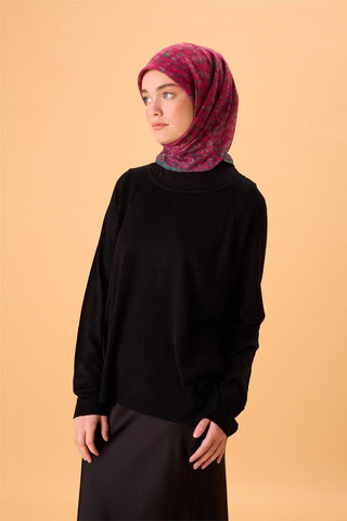 İnce Pamuk Soft Eşarp Fuşya-Koyu Vizon-Yeşil-Zümrüt-Gül Kurusu Desenli Nefes Alan Kaymaz Dokulu 90X90 - Soft Eşarp - | Silk Home