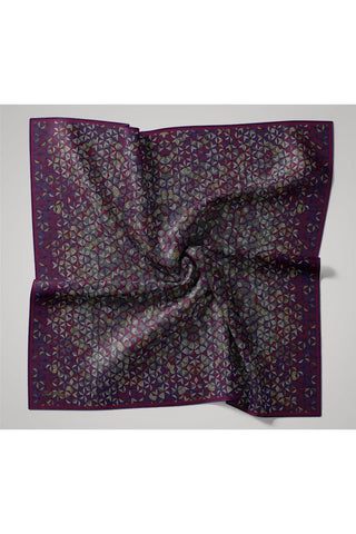 İnce Pamuk Soft Eşarp Mor-Fıstık Yeşili-Gri-Fuşya Desenli Nefes Alan Kaymaz Dokulu 90X90 - Soft Eşarp - | Silk Home