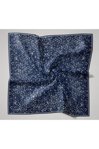 İnce Pamuk Soft Eşarp Saks-Gök Mavi-Buz Mavi-Lacivert Desenli Nefes Alan Kaymaz Dokulu 90X90 - Soft Eşarp - | Silk Home