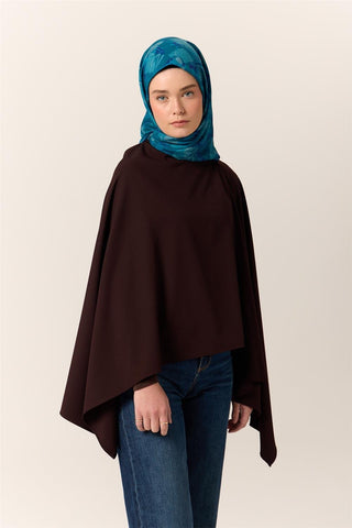 İnce Pamuk Soft Eşarp Lacivert-Turkuaz Desenli Nefes Alan Tok Duruşlu 90X90 - Soft Eşarp - | Silk Home