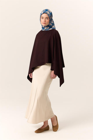 İnce Pamuklu Soft Eşarp Saks-Bej Desenli Nefes Alan Tok Duruşlu 90X90 - Soft Eşarp - | Silk Home