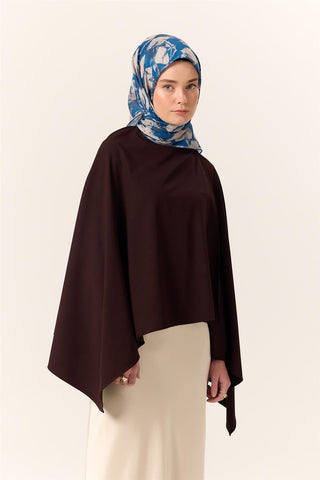 İnce Pamuklu Soft Eşarp Saks-Bej Desenli Nefes Alan Tok Duruşlu 90X90 - Soft Eşarp - | Silk Home