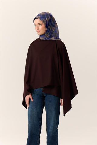 İnce Pamuk Soft Eşarp Civit-Eflatun Desenli Nefes Alan Tok Duruşlu 90X90 - Soft Eşarp - | Silk Home