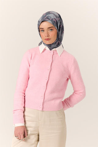 İnce Pamuk Soft Eşarp Gri-Gümüş Desenli Kaymaz Dokulu Tok Duruşlu 90X90