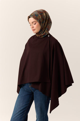 İnce Pamuk Soft Eşarp Kahverengi-Haki Desenli Kaymaz Dokulu Tok Duruşlu 90X90 - Soft Eşarp - | Silk Home