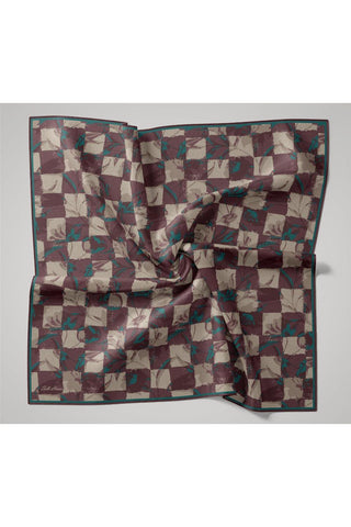 İnce Pamuk Soft Eşarp Turkuaz-Gül Kurusu Desenli Kaymaz Dokulu Tok Duruşlu 90X90 - Soft Eşarp - | Silk Home
