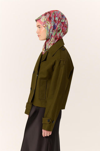 İnce Pamuk Soft Eşarp Narçiçeği-Mint Yeşili Desenli Kaymaz Dokulu Tok Duruşlu
                90X90