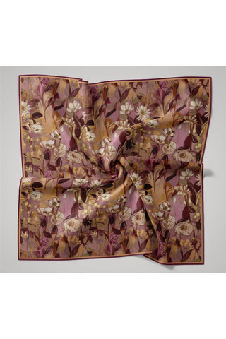 İnce Pamuk Soft Eşarp Fuşya-Pembe Desenli Kaymaz Dokulu Tok Duruşlu 90X90