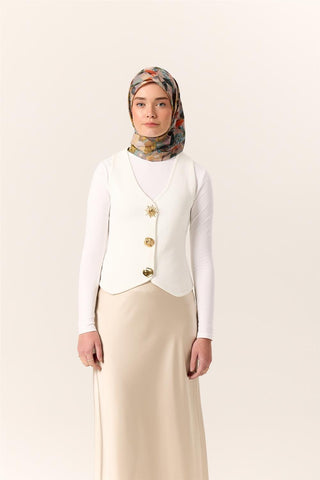 İnce Pamuk Soft Eşarp Turuncu-Fıstık Yeşili Desenli Kaymaz Dokulu Tok Duruşlu 90X90 - Soft Eşarp - | Silk Home
