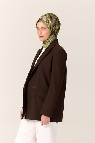 İnce Pamuk Soft Eşarp Haki-Fıstık Yeşili Desenli Kaymaz Dokulu Tok Duruşlu 90X90 - Soft Eşarp - | Silk Home