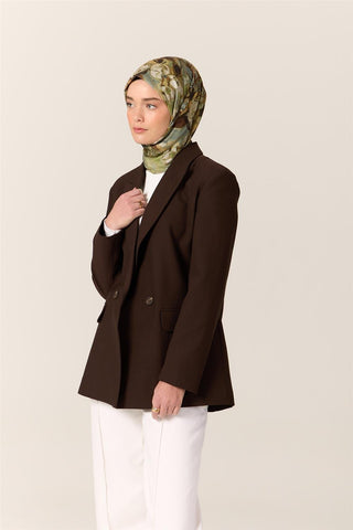 İnce Pamuk Soft Eşarp Haki-Fıstık Yeşili Desenli Kaymaz Dokulu Tok Duruşlu 90X90 - Soft Eşarp - | Silk Home
