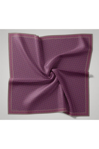 Thin Cotton Soft Scarf, Purple-Pink-Gray, Solid Pattern, Non-Slip Texture, 90x90 cm.