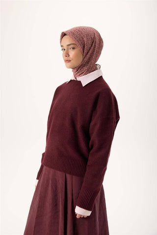 Thin Cotton Soft Scarf, Peach-Anthracite Stone Pattern, Non-Slip Texture, Breathable.
 90x90