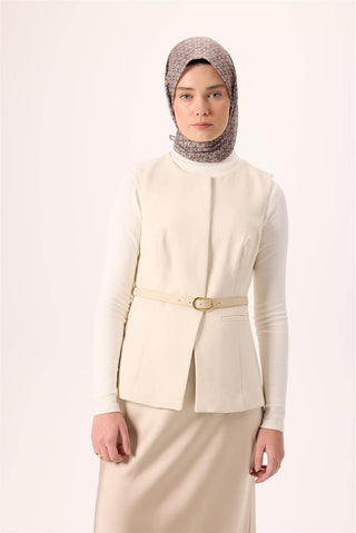 İnce Pamuk Soft Eşarp Gece Mavisi-Vizon Krem Desenli Kaymaz Dokulu Nefes Alan
                90X90