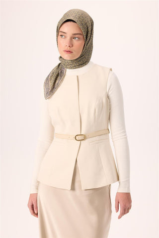 İnce Pamuk Soft Eşarp Haki-Antrasit Vizon Desenli Kaymaz Dokulu Nefes Alan
                90X90