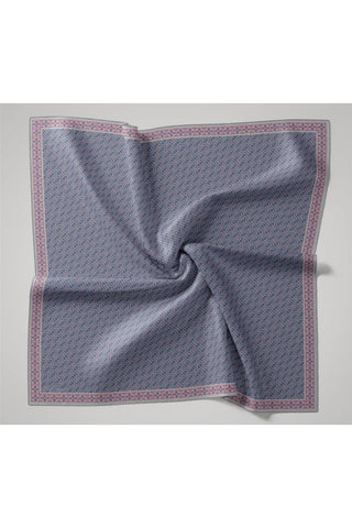 İnce Pamuk Soft Eşarp Bebe Mavisi-Gümüş Desenli Tok Duruşlu Kaymaz 90X90 - Soft Eşarp - | Silk Home