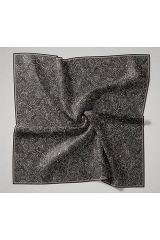 İnce Pamuk Soft Eşarp Gri-Füme Desenli Tok Duruşlu Kaymaz 90X90 - Soft Eşarp - | Silk Home