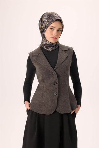 İnce Pamuk Soft Eşarp Siyah-Hardal Desenli Tok Duruşlu Kaymaz 90X90 - Soft Eşarp - | Silk Home