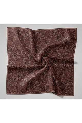 İnce Pamuk Soft Eşarp Kiremit-Bordo Desenli Tok Duruşlu Kaymaz 90X90 - Soft Eşarp - | Silk Home
