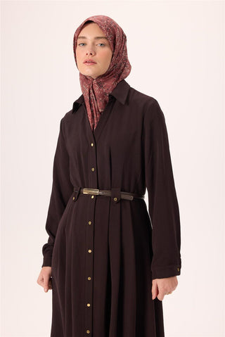 İnce Pamuk Soft Eşarp Kiremit-Bordo Desenli Tok Duruşlu Kaymaz 90X90