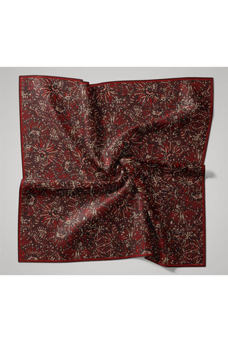 İnce Pamuk Soft Eşarp Bordo-Krem Desenli Kaymaz Dokulu Tok Duruşlu 90X90