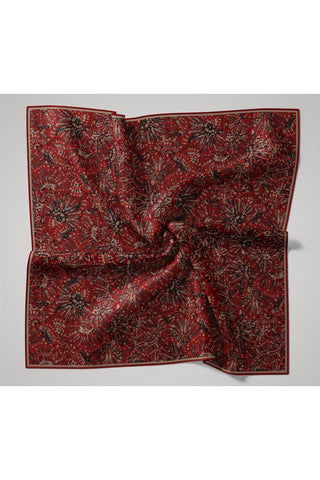 İnce Pamuk Soft Eşarp Kırmızı-Antrasit Desenli Kaymaz Dokulu Tok Duruşlu 90X90