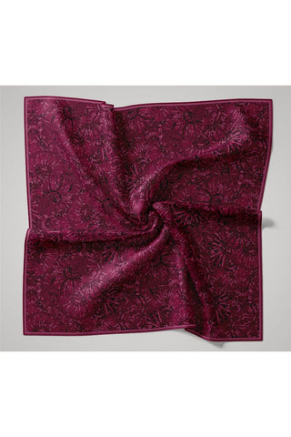 İnce Pamuk Soft Eşarp Fuşya-Bordo Desenli Kaymaz Dokulu Tok Duruşlu 90X90
