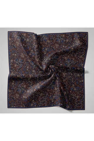 İnce Pamuk Soft Eşarp Kahverengi-Saks Desenli Kaymaz Dokulu Tok Duruşlu 90X90 - Soft Eşarp - | Silk Home