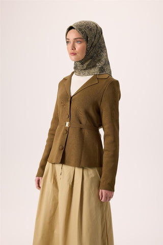 İnce Pamuk Soft Eşarp Yeşil-Koyu Yeşil Desenli Kaymaz Dokulu Tok Duruşlu 90X90 - Soft Eşarp - | Silk Home